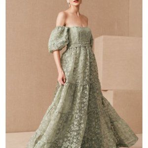 NWT BHLDN Organza Beatrice Floral Embroidered Maxi Dress - Size 6